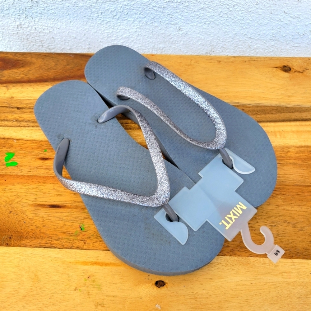 Mixit Womens Zori Underglass Flip-Flops Size 5/6